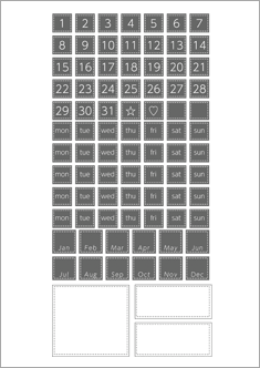 日付シート　グレー